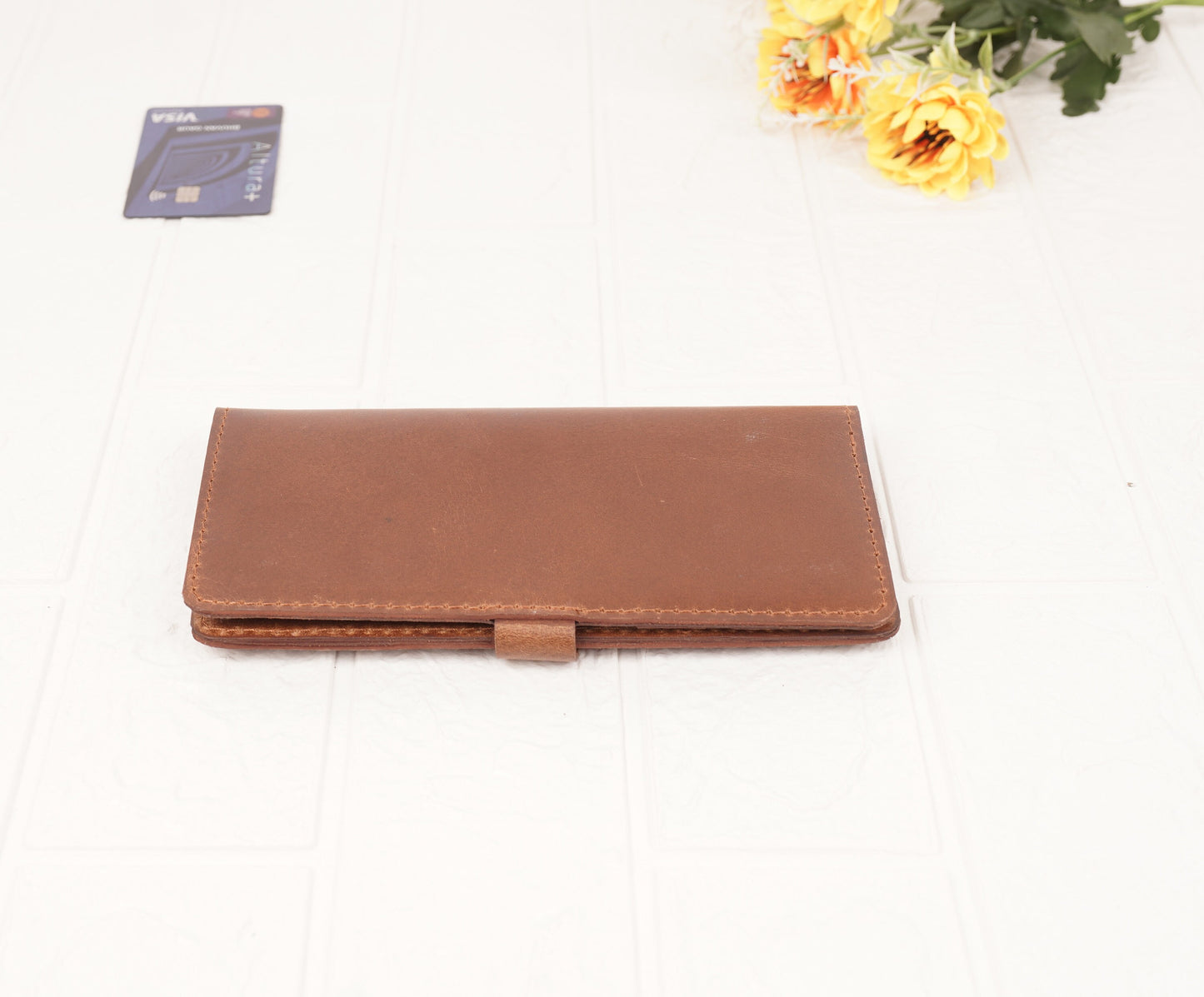 Women leather Wallet Hand Clutch with Coin case Slim Handmade Money Clip Wallet Credit Card Holder Bifold Wallet Mothers Day Gift for Mom