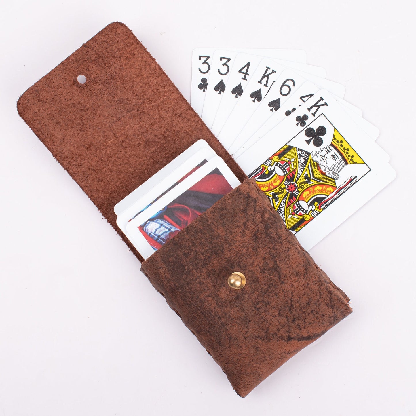 Personalized Leather Playing Card Holder leather playing card deck case poker card leather case Valentines Gift under 20 USD for Game Lover