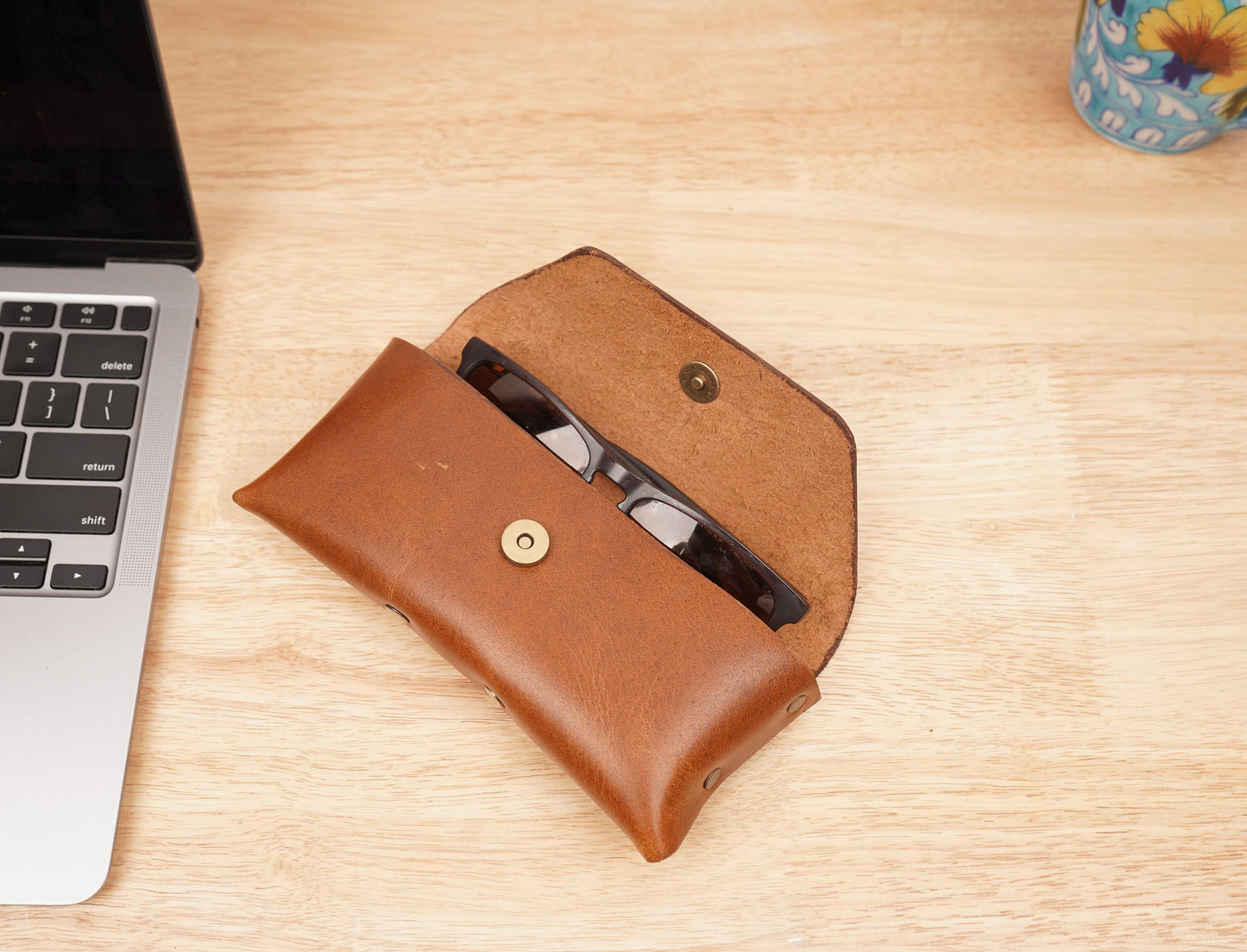 Personalized leather eyeglasses case sunglasses case Custom eyewear aviator case with hanging hook Eyeglass Sleeve