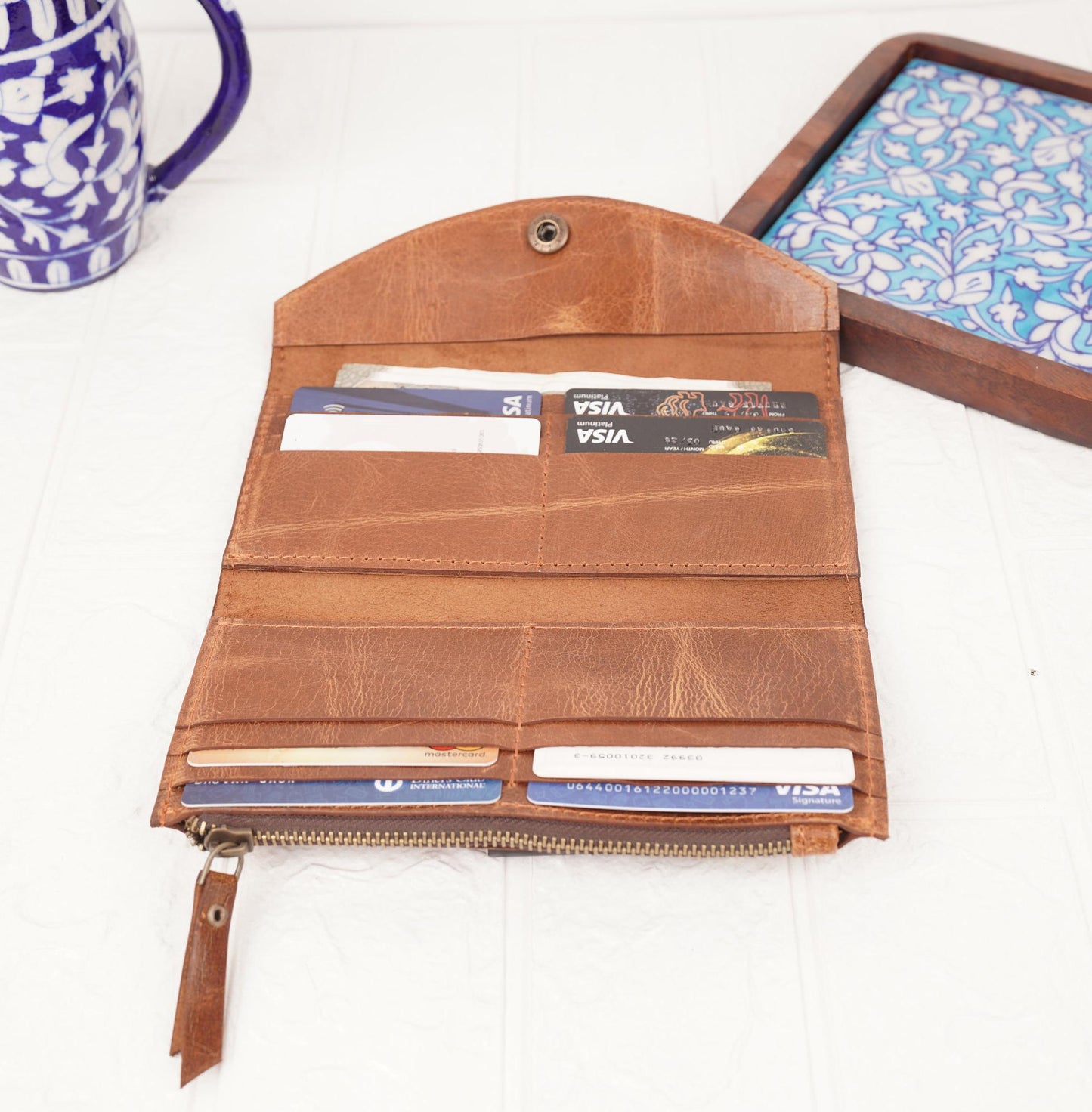 Women leather wallet Purse with Zip Pocket Personalized Leather Wallet For Bridesmaid Gift Leather Credit Card Case Mothers day gift for mom