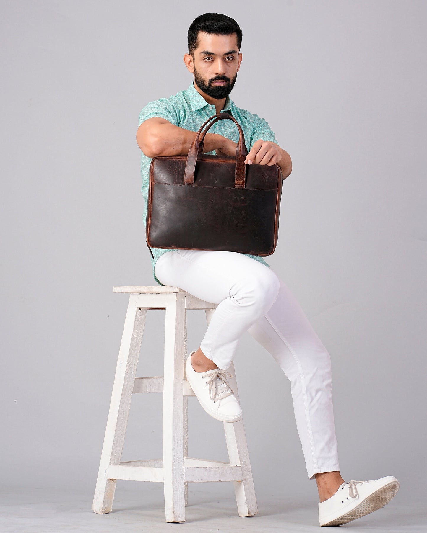 Leather Briefcase Satchel Messenger Bag for Men & Women Thanksgiving Personalized Gifts For Valentines 16" Laptop Office Bag for Husband