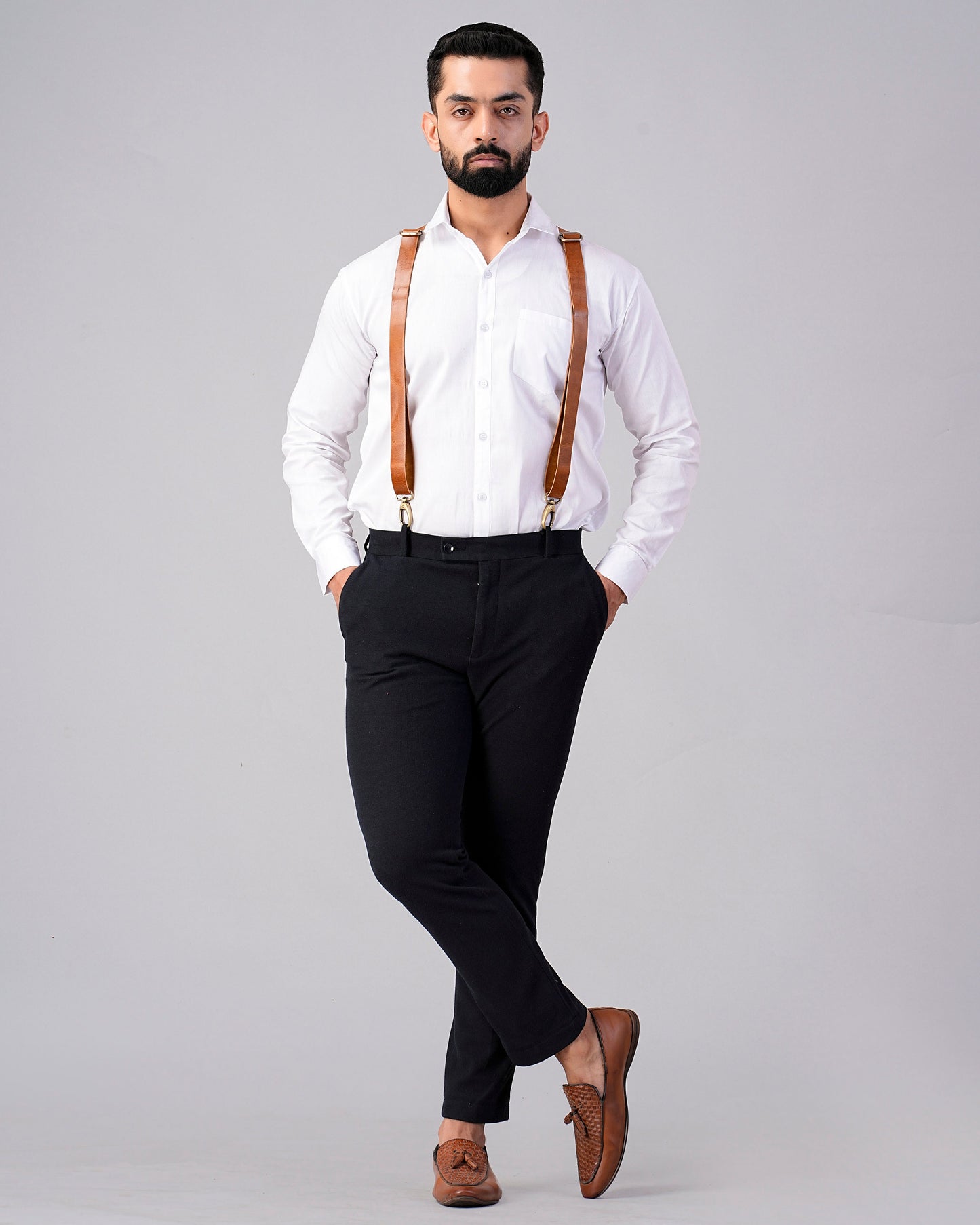 Leather Mens Suspenders Personalized Leather Groomsmen Suspenders Gift Wedding Suspenders Brown Adjustable suspenders For Him Christmas Gift