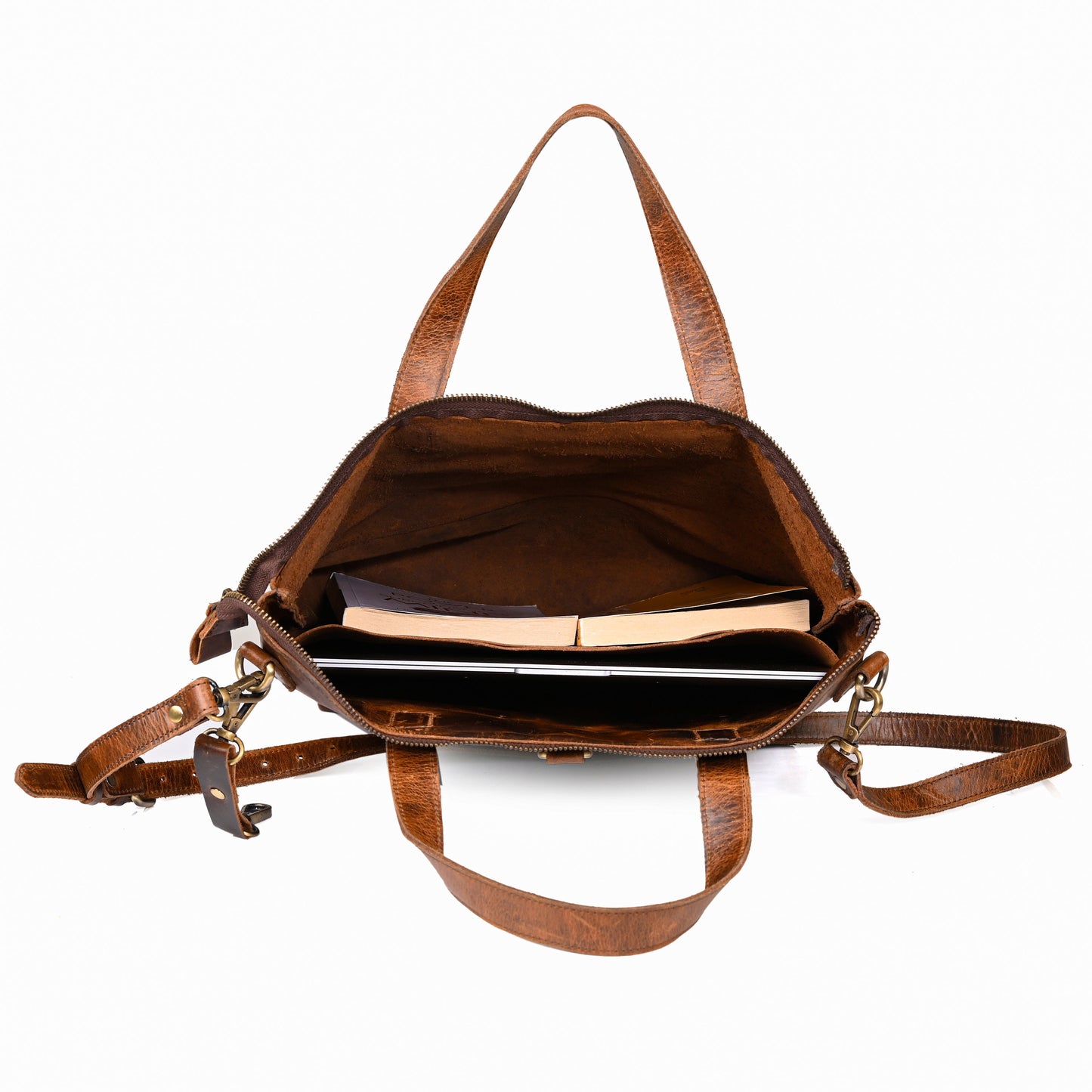 Leather Convertible Backpack Women Convertible Tote Bag Laptop Backpack With Zipp and Trolley sleeve Personalized Mothers day gift For mom