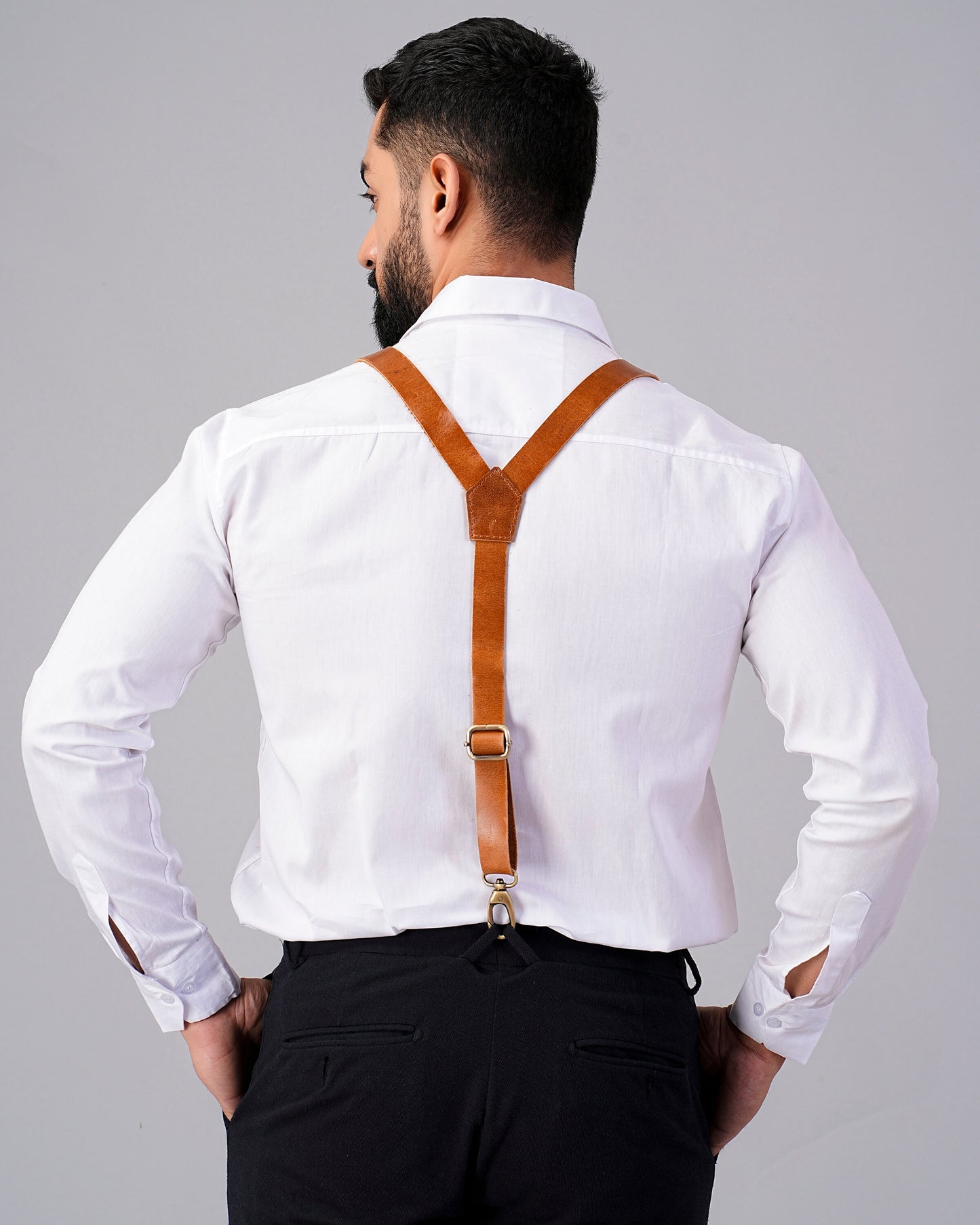 Leather Mens Suspenders Personalized Leather Groomsmen Suspenders Gift Wedding Suspenders Brown Adjustable suspenders For Him Christmas Gift