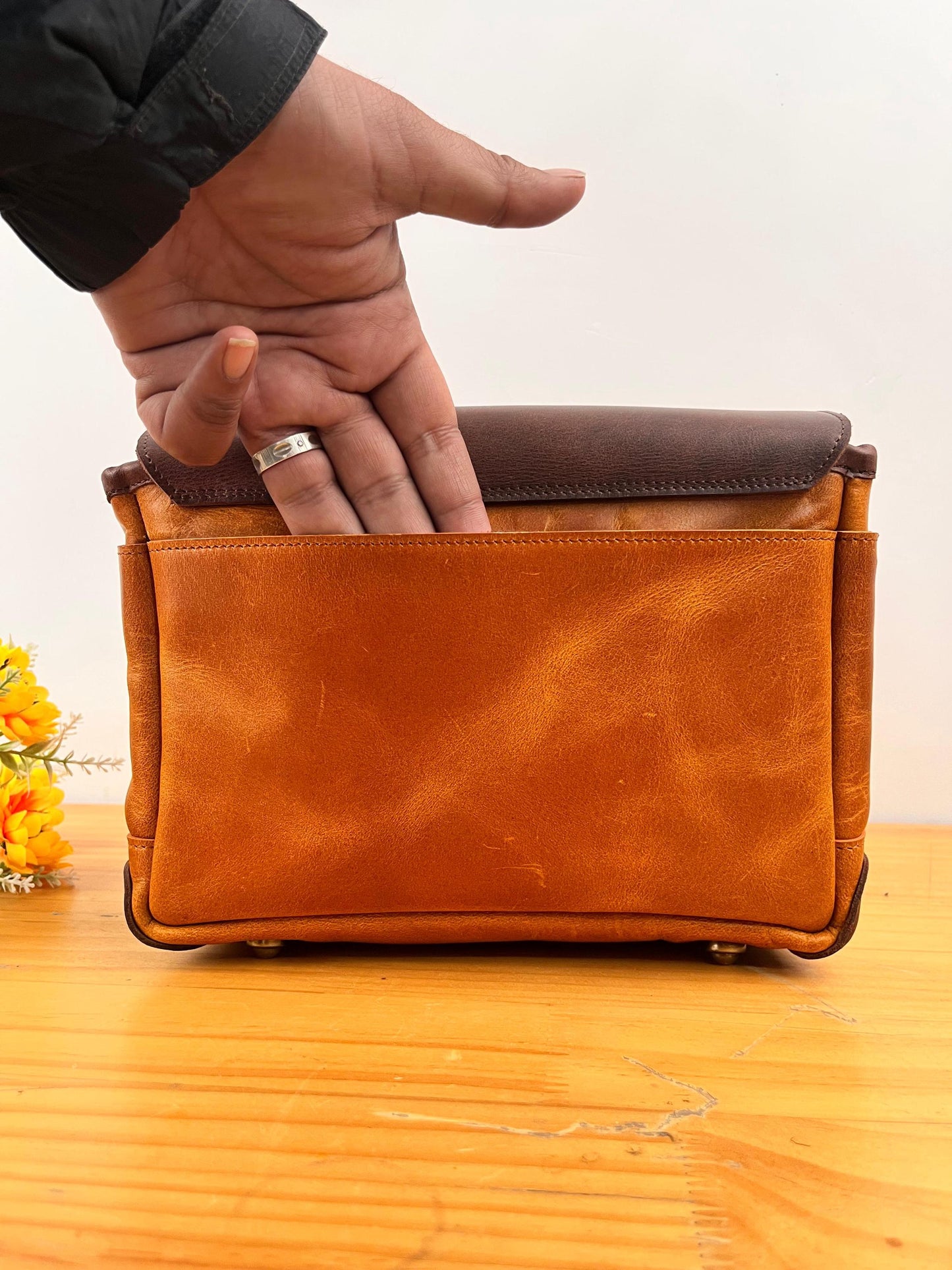 Leather Camera Bag For Polaroid I2 and INSTAX Mini Evo Personalized Camera Bag with 2 Compartment for DSLR Sony Canon Nikon Valentines Gift