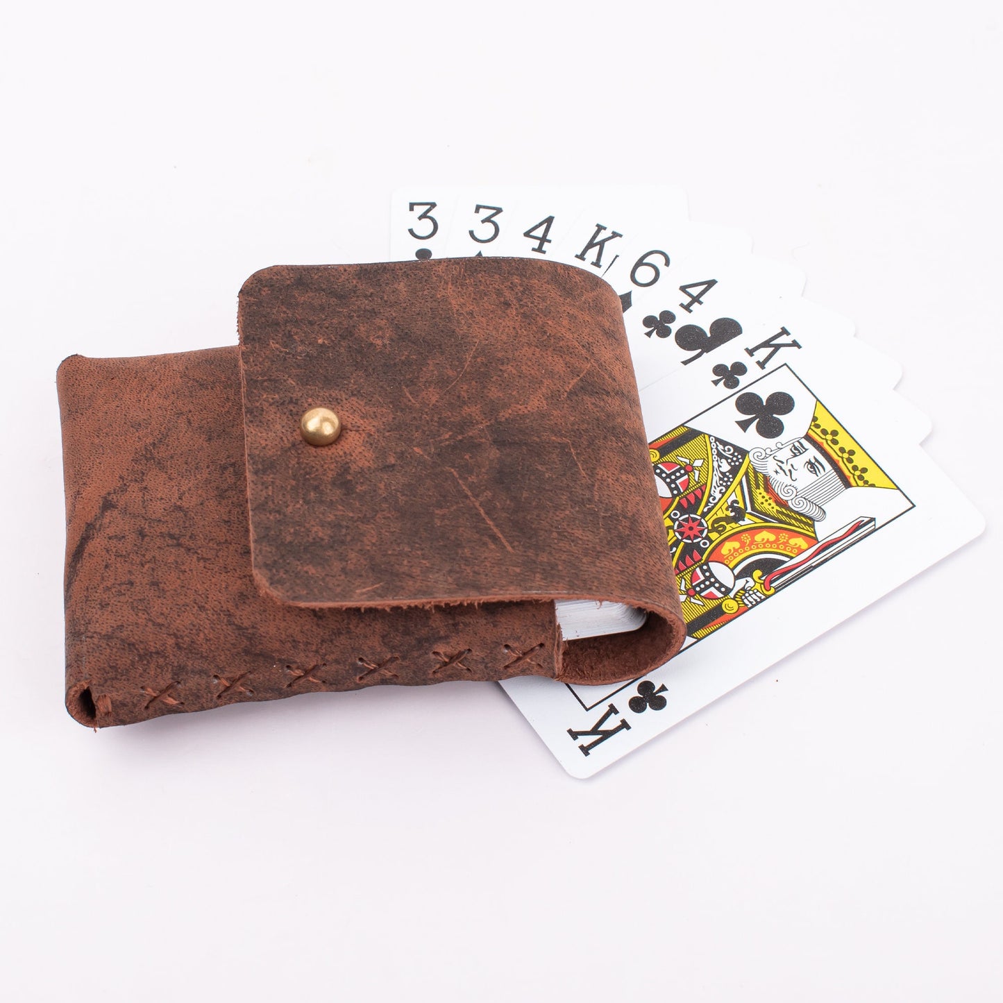 Personalized Leather Playing Card Holder leather playing card deck case poker card leather case Valentines Gift under 20 USD for Game Lover