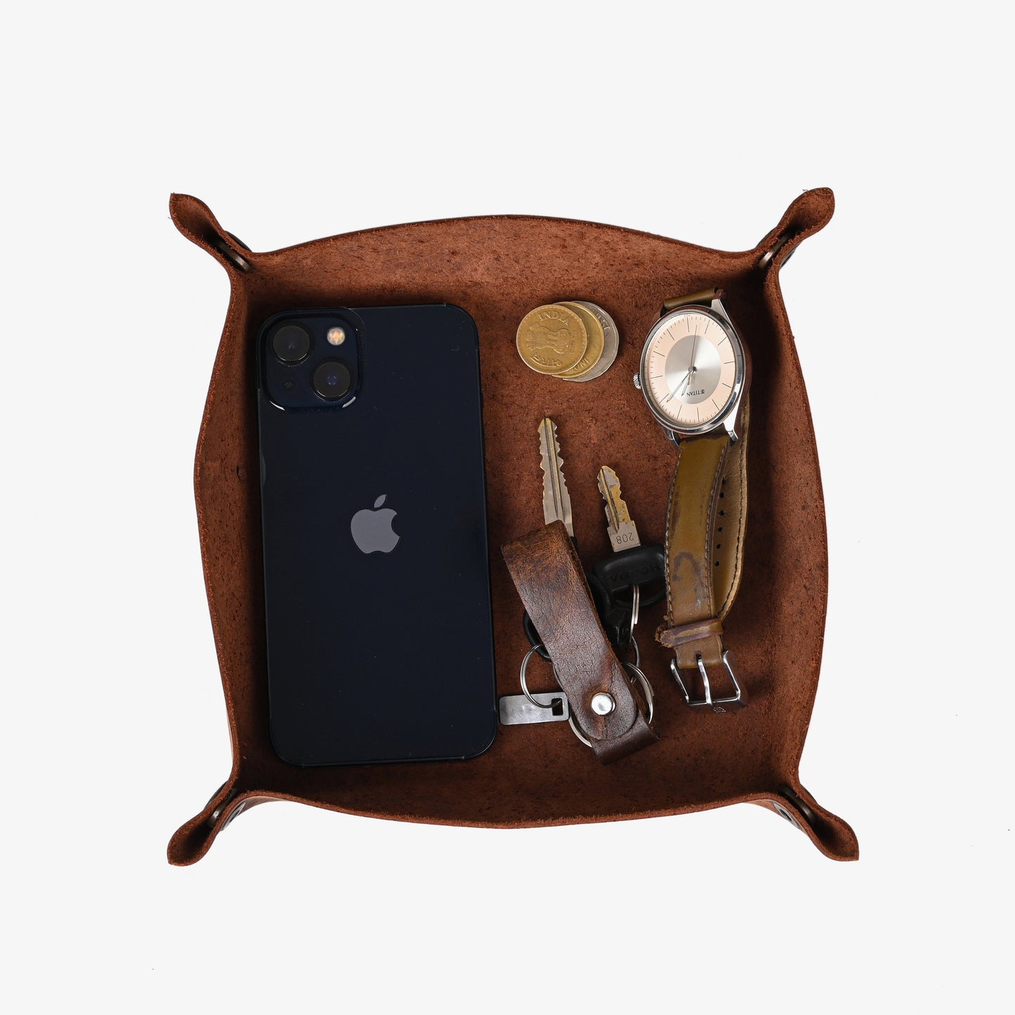 Personalized desk leather tray, Leather catchall, brown valet tray, custom leather tray, custom catchall, coin tray, gift for Men Valentine