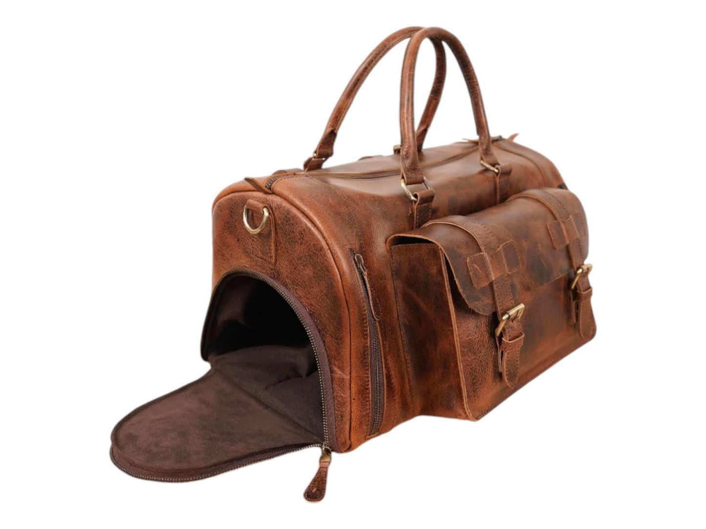 Groomsmen Leather Duffle Bag Personalized Weekender Bag Travel Bag Valentines Gift for Husband Duffle Bag with Shoe & Yoga block Compartment