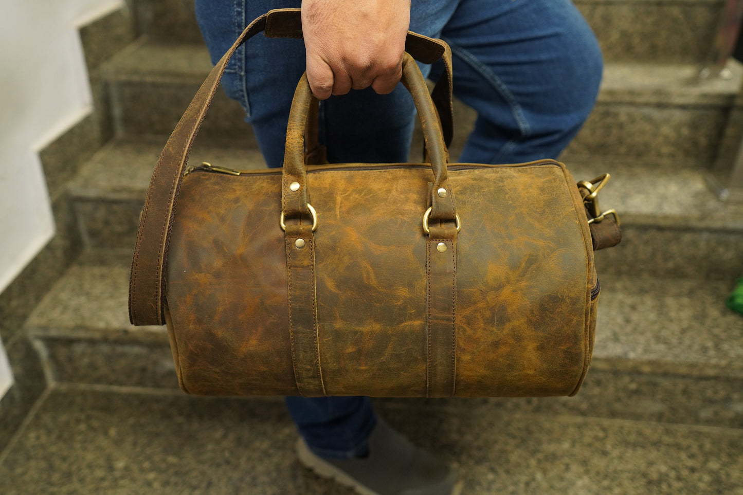Personalized Leather Duffle Bag Vacation Travel Weekender Bag Luggage Bag Personalized Valentines Gift for Husband Yoga Gym Groomsmen Gift