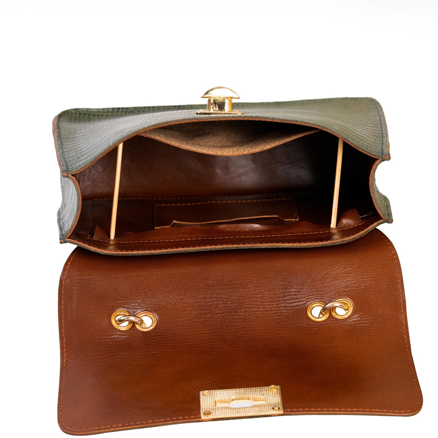Luxury Leather Handbag Womens Leather Crossbody Bag Full Grain cowhide Purse Green Crocodile Pattern handmade leather bag with Bamboo Handle
