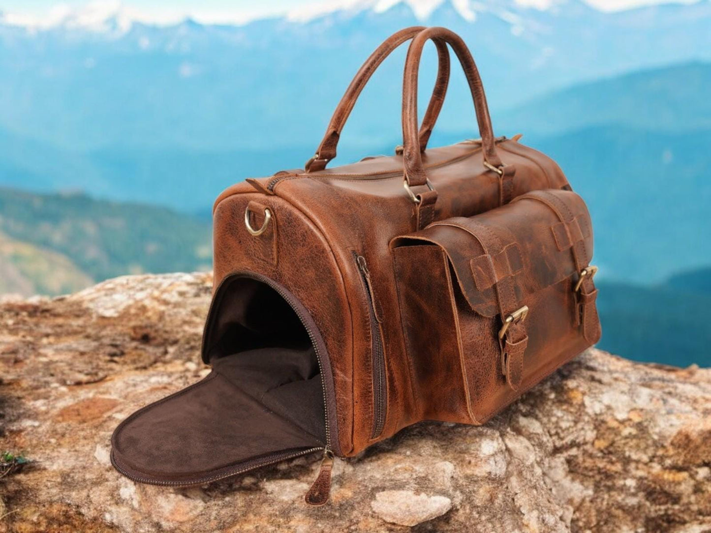 Groomsmen Leather Duffle Bag Personalized Weekender Bag Travel Bag Valentines Gift for Husband Duffle Bag with Shoe & Yoga block Compartment