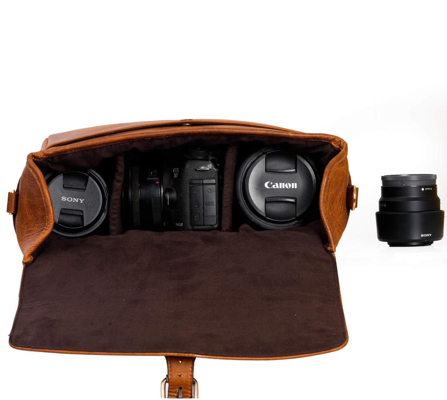 Leather Camera Bag Camera Satchel Bag Shoulder Camera Bag For Nikon Canon Sony DSLR Camera Messenger Bag Christmas Gift for Photographer