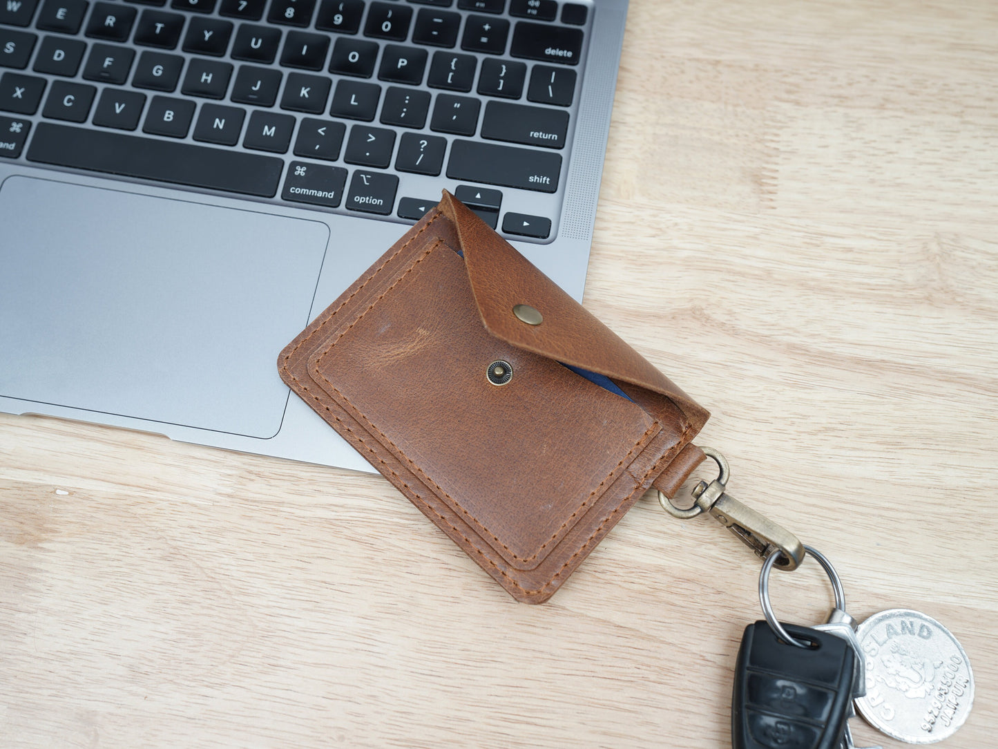Leather Wallet Keychain Card Holder Personalized Keyring Wallet Keychain Wallet Leather Purse Card Holder Under 20 USD Gift For Christmas