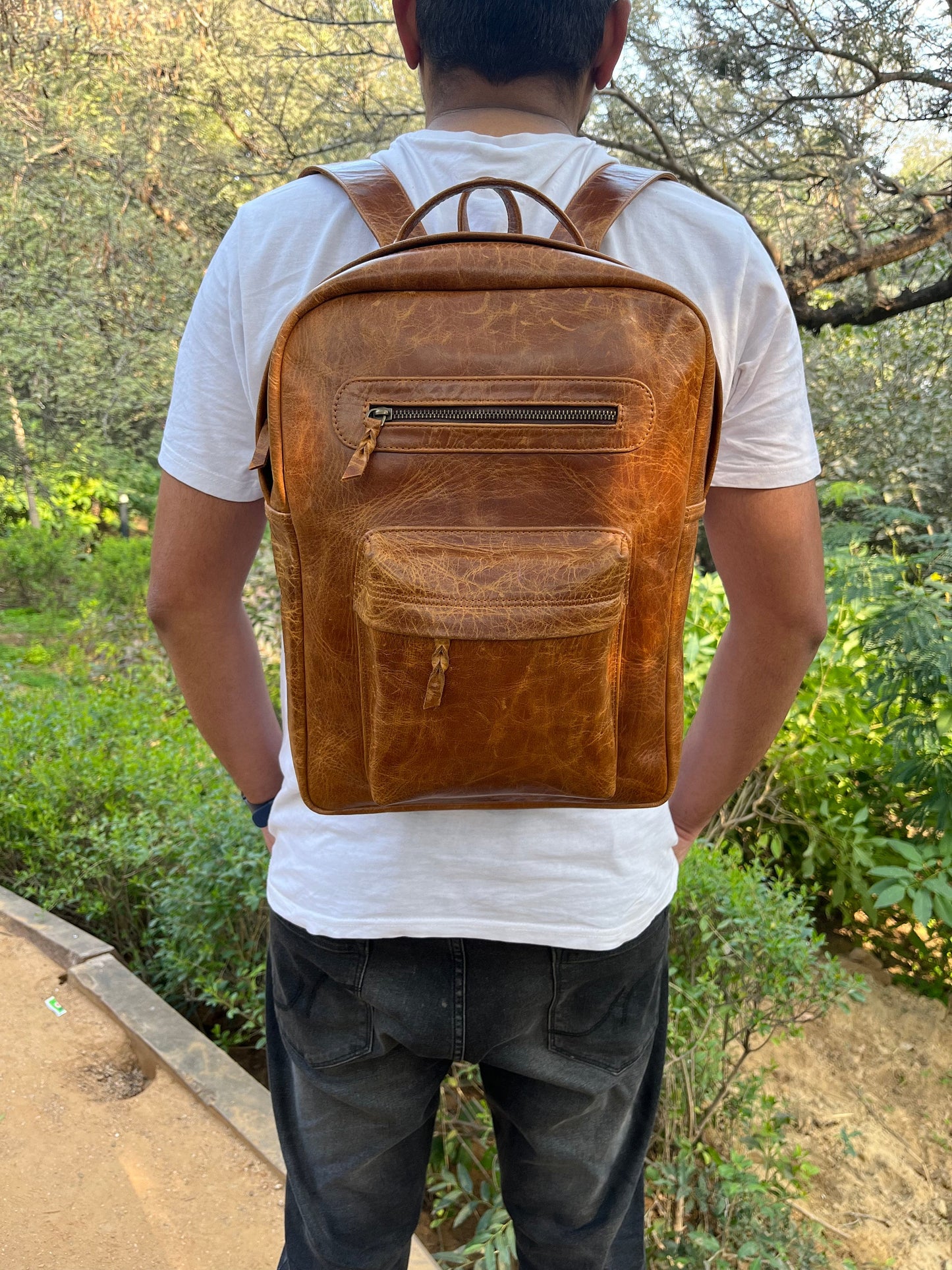 Personalized Leather Backpack Rucksack Trekking Hiking Bag Laptop Bag Full Grain Leather Backpack Valentines day Gift For Husband Boyfriend