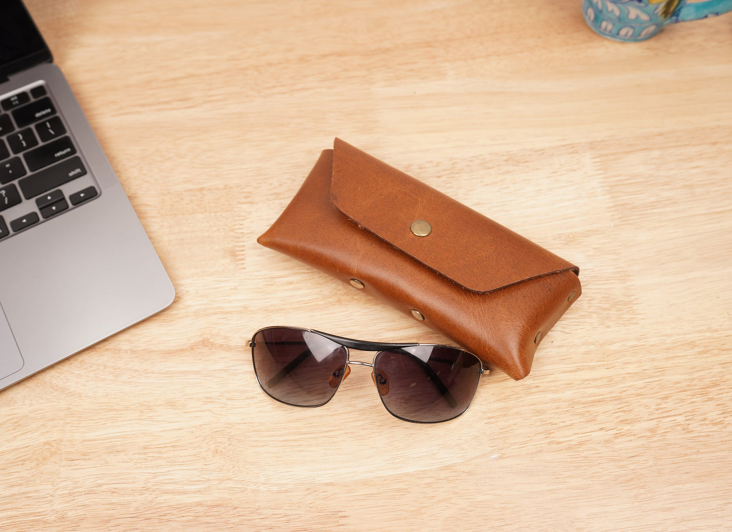 Personalized leather eyeglasses case sunglasses case Custom eyewear aviator case with hanging hook Eyeglass Sleeve