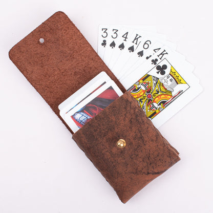 Personalized Leather Playing Card Holder leather playing card deck case poker card case Valentines Gift under 20 USD for Poker Game Player