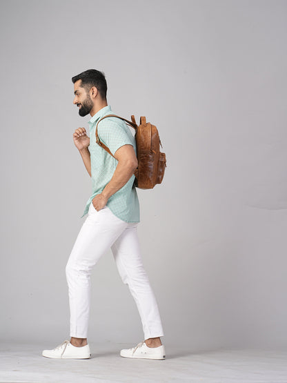 Personalized Leather Backpack Rucksack Trekking Hiking Bag Laptop Bag Full Grain Leather Backpack Valentines day Gift For Husband Boyfriend
