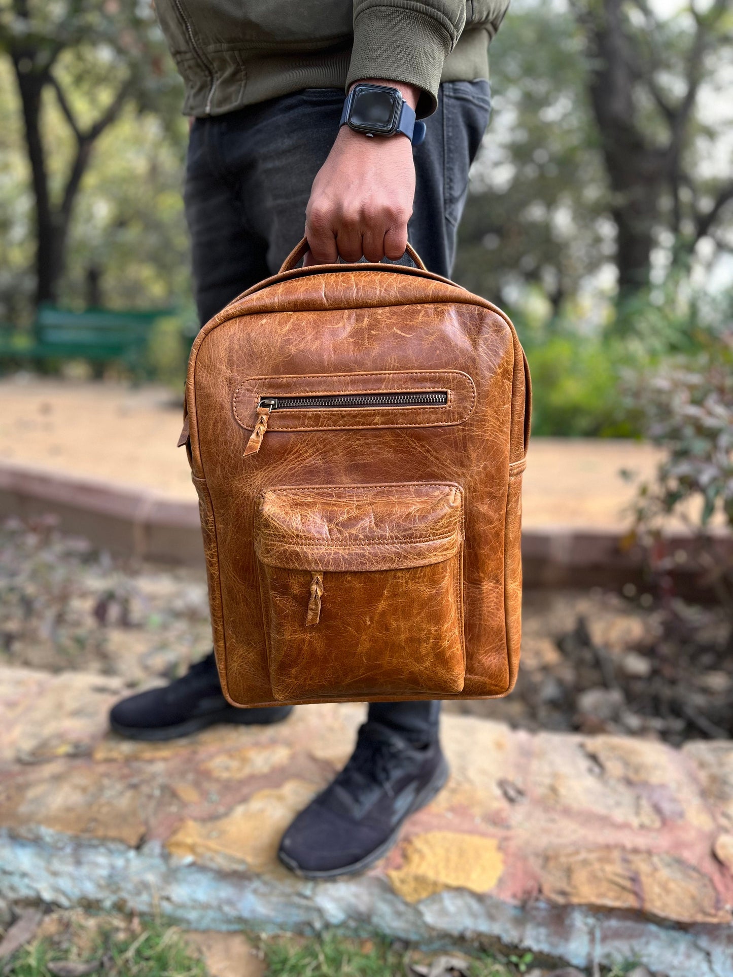 Personalized Leather Backpack Rucksack Trekking Hiking Bag Laptop Bag Full Grain Leather Backpack Valentines day Gift For Husband Boyfriend