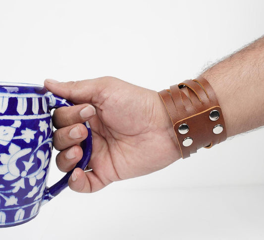Leather Men Bracelet Custom Cuff Bracelet For Husband Handmade Adjustable Leather Cuff Leather Jewelry, Gift for Boyfriend Anniversary Gift