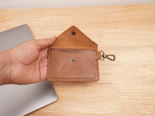 Leather Wallet Keychain Card Holder Personalized Keyring Wallet Keychain Wallet Leather Purse Card Holder Under 20 USD Gift For Christmas