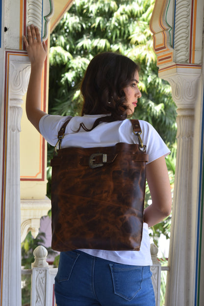 Leather Convertible Backpack For Women Laptop Bag Full grain Leather Tote bag Leather Work Bag 13 to 16" Laptop Bag Mothers Day Gift For Mom