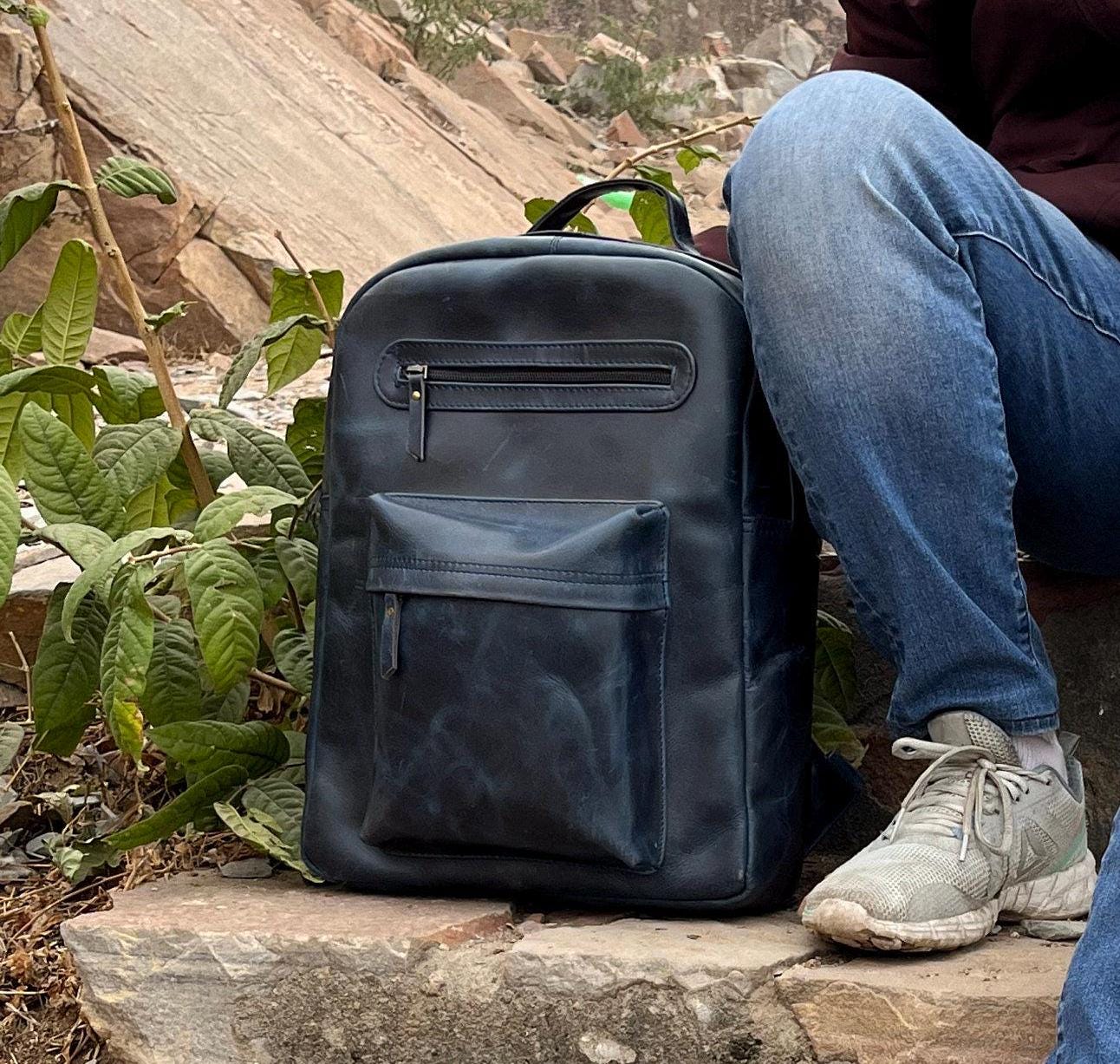 Personalized Leather Backpack Rucksack Trekking Hiking Bag Laptop Bag Full Grain Leather Backpack Valentines day Gift For Husband Boyfriend