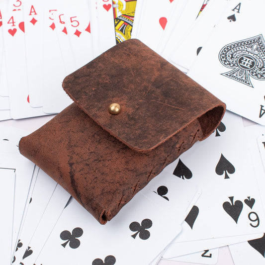 Personalized Leather Playing Card Holder leather playing card deck case poker card case Valentines Gift under 20 USD for Poker Game Player