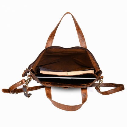 Leather Convertible Backpack Women Convertible Tote Bag With Zipp and Trolley Sleeve Leather Laptop backpack Personalized Mothers Day Gift