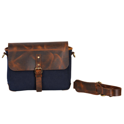 Camera Bag Canvas and Leather Camera Satchel Bag Shoulder Camera Bag For Nikon Canon Sony DSLR Camera Messenger Bag Christmas Gift for Him