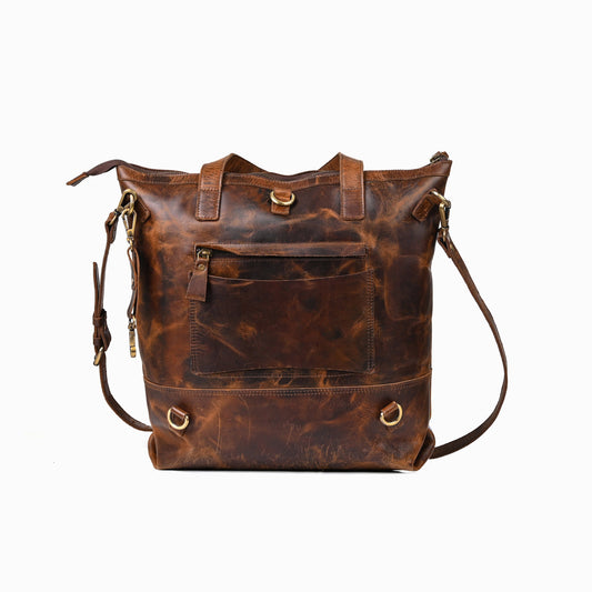16" Leather Laptop Convertible Backpack Women Leather Tote Bag With Trolley Sleeve Leather Laptop Bag Personalized Mothers Day Gift For Mom