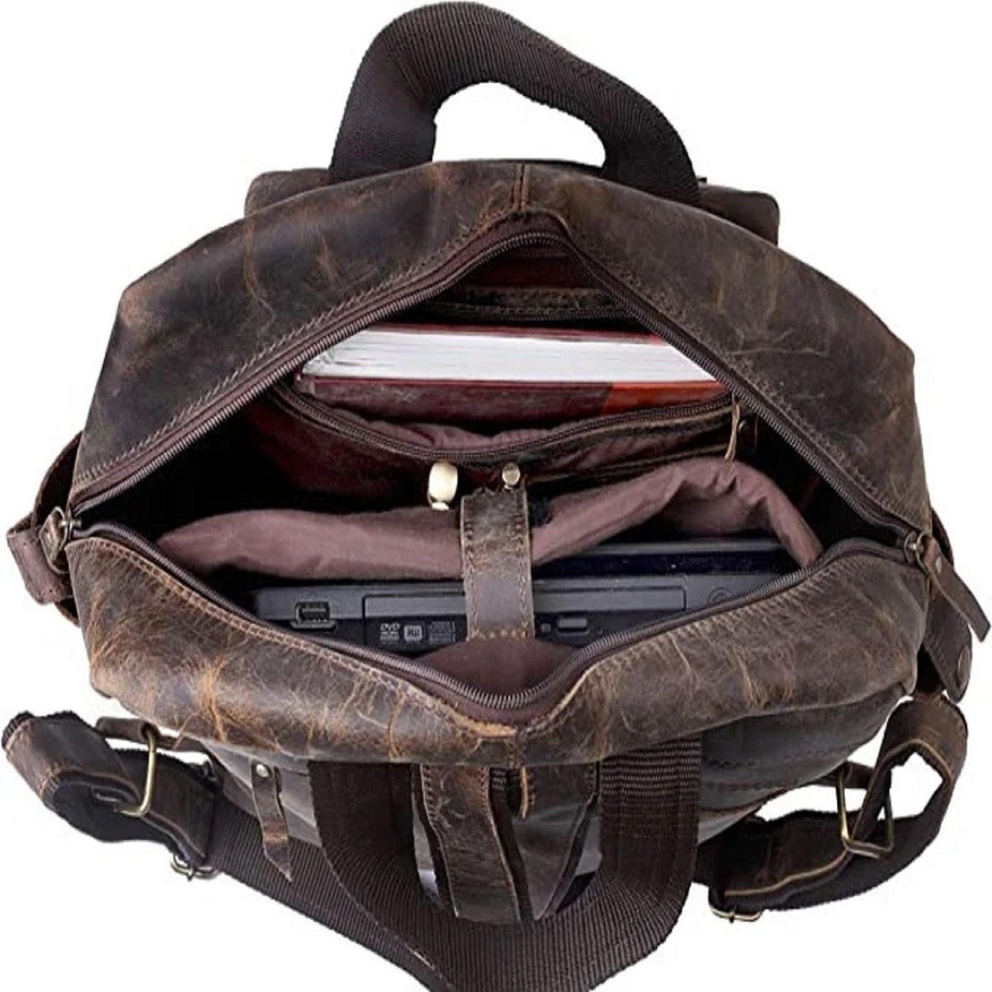 Leather Backpack Multi Pocket Large Rucksack Personalized Trekking Hiking Backpack laptop Daypack Valentines Day Gift Husband Boyfriend Love