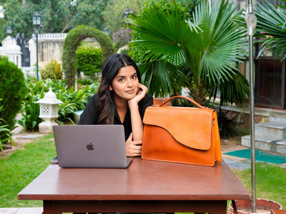 Luxury Leather laptop bag Women Leather Laptop briefcase For Office MacBook Bag 13" Business Leather Bag leather satchel For Christmas Gift