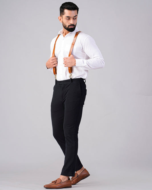 Leather Mens Suspenders Personalized Leather Groomsmen Suspenders Gift Wedding Suspenders Brown Adjustable suspenders For Him Christmas Gift
