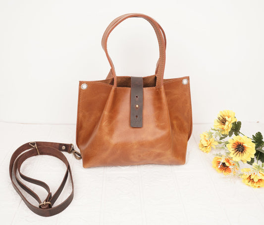 Leather Mini Tote Bag Mini Shoulder Bag Leather Shopping Bag Women Small Handbag Ladies Purse Leather Bag Gift For Mom on Mothers Day
