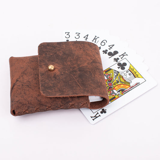 Personalized Leather Playing Card Holder leather playing card deck case poker card leather case Valentines Gift under 20 USD for Game Lover
