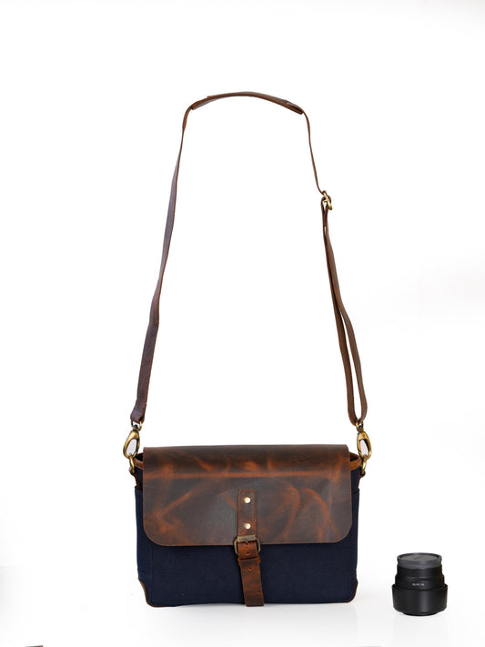 Camera Bag Canvas and Leather Camera Satchel Bag Shoulder Camera Bag For Nikon Canon Sony DSLR Camera Messenger Bag Christmas Gift for Him