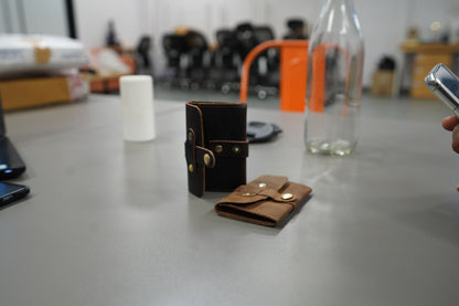Leather Card Holder Wallet Full grain Leather card case daily carry leather credit card holder Mothers day Gift For Mom under 20 USD for her