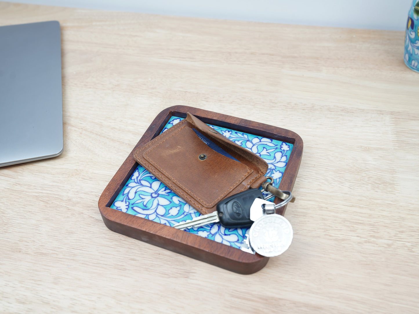 Leather Wallet Keychain Card Holder Personalized Keyring Wallet Keychain Wallet Leather Purse Card Holder Under 20 USD Gift For Christmas